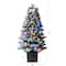 4ft. Pre-Lit Winter Flocked Artificial Christmas Tree in Decorative Planter, Multicolor LED Lights